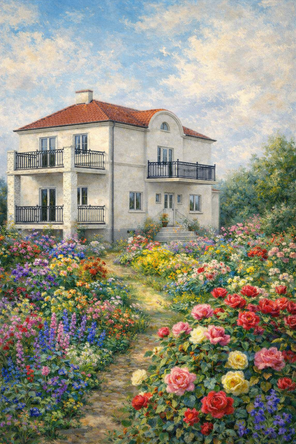 Säljarens AI bild på hur huset kan se ut när det är klart.