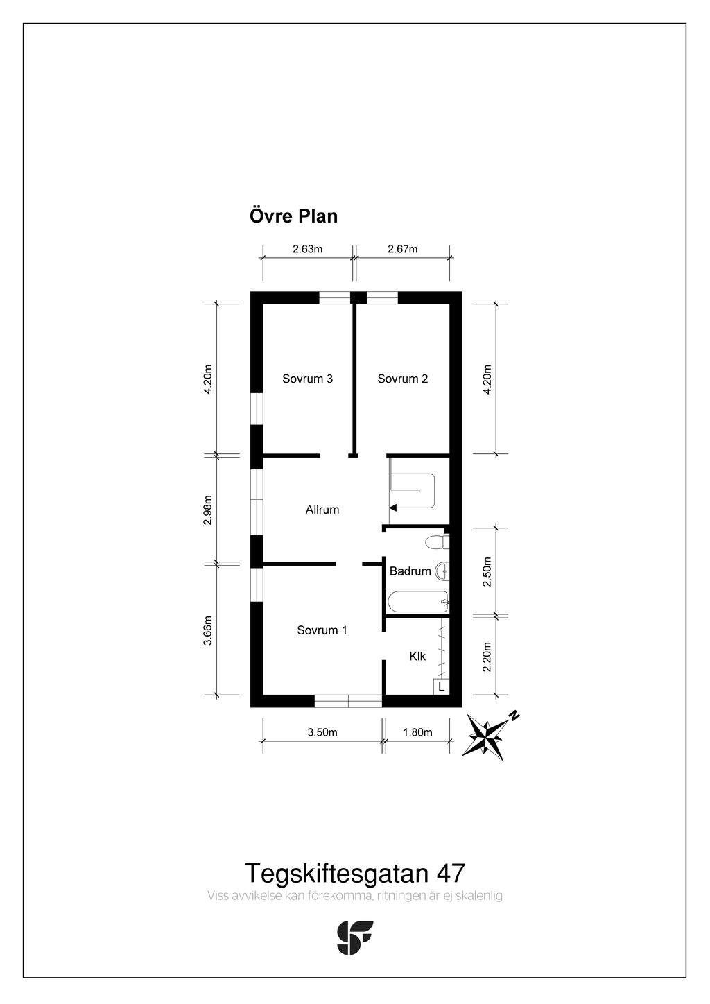 Planritning övervåning