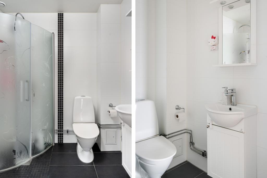 Helkaklat duschrum på entréplan