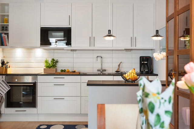 Möjlighet att vara kreativ i det stilfulla köket. 