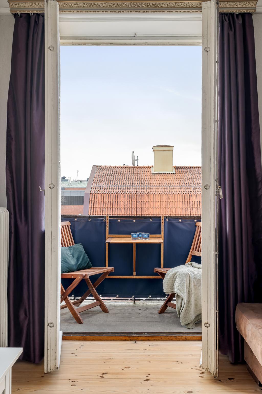 Balkong med solläge