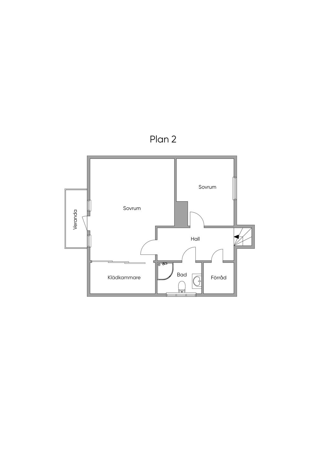 Trappan är felritad skall vara i hallen.