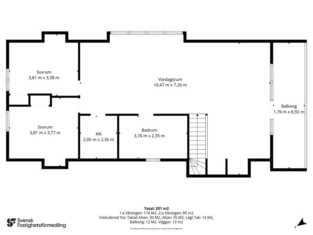 Planlösning övervåning 