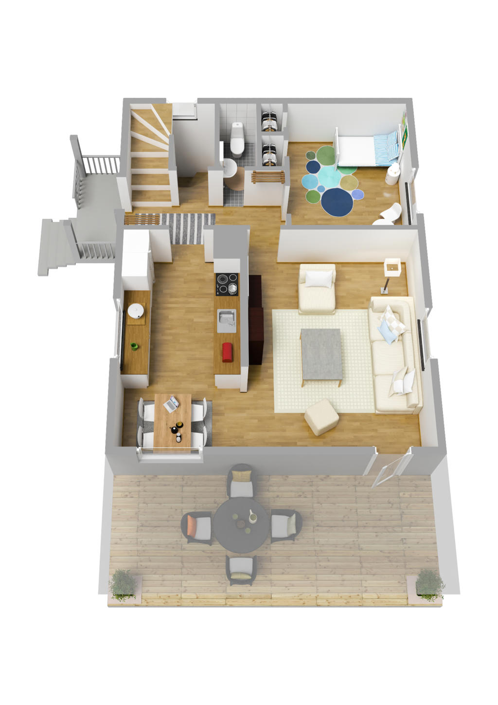 Planlösning entréplan 3D