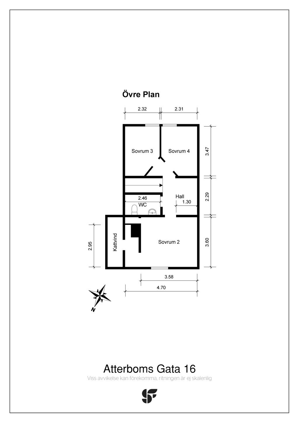 Planritning övre plan