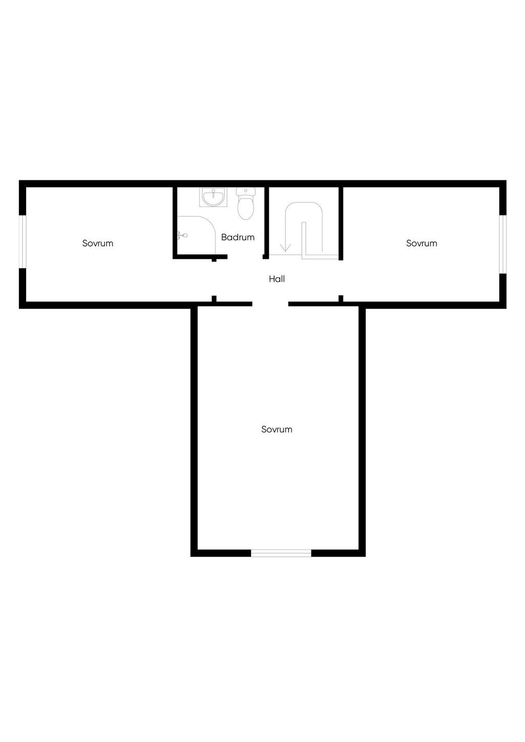 Planlösning, övre plan 