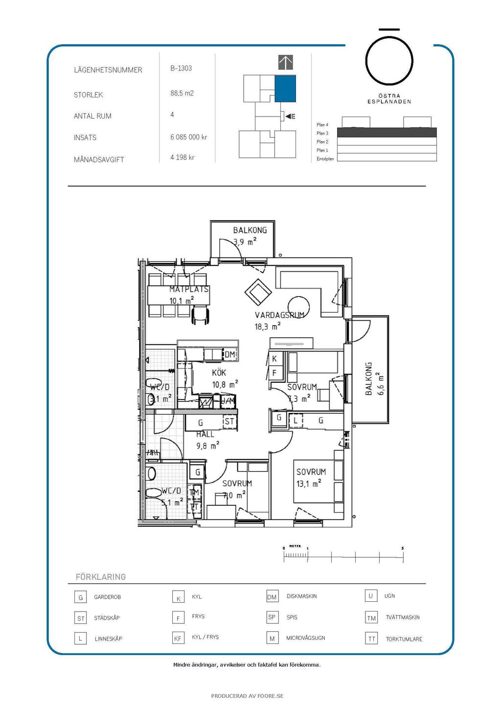 4 rok 88,5 kvm - det finns 3 st av denna lägenhetstyp
