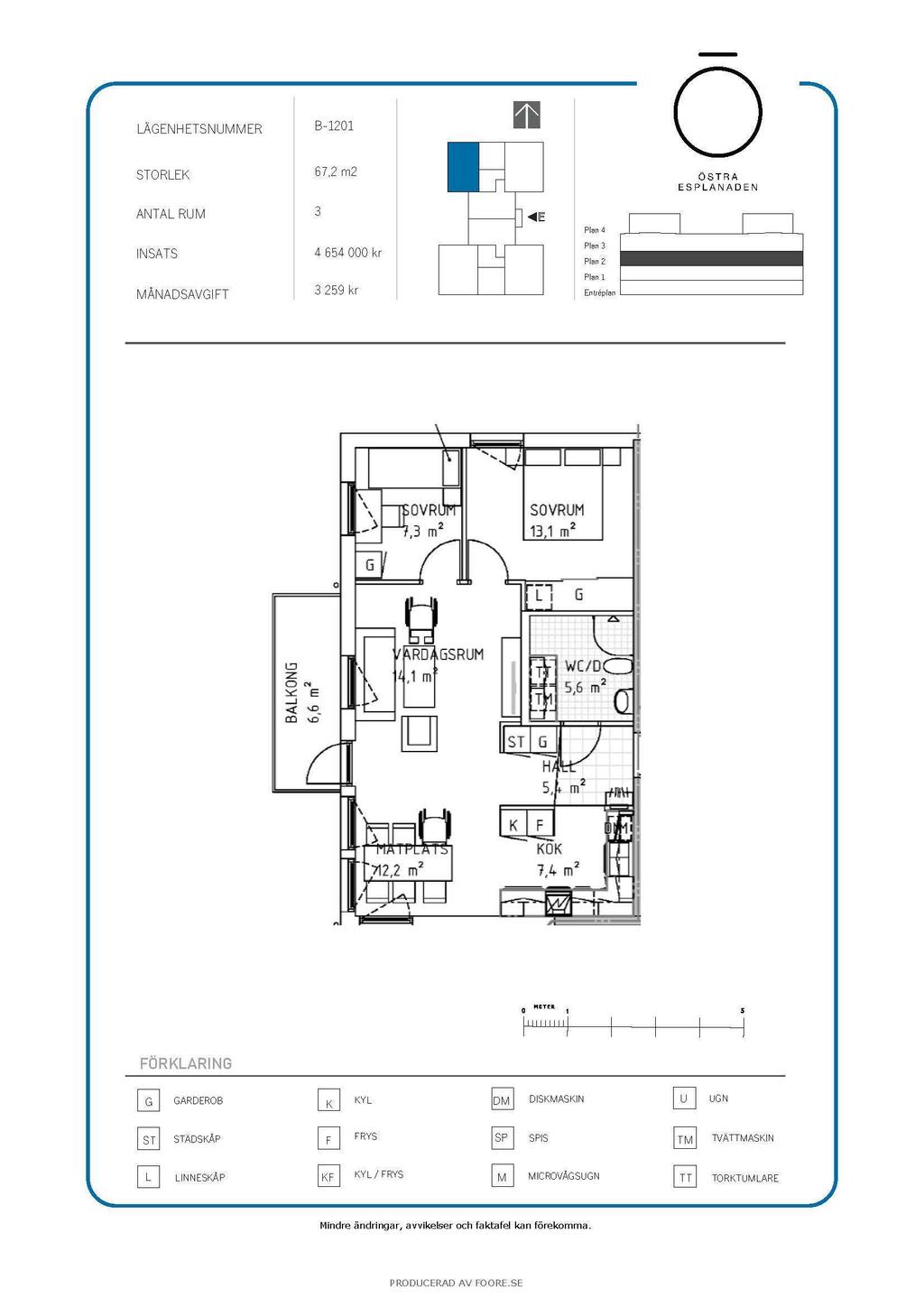 3 rok 67,2 kvm - det finns 4 st av denna lägenhetstyp