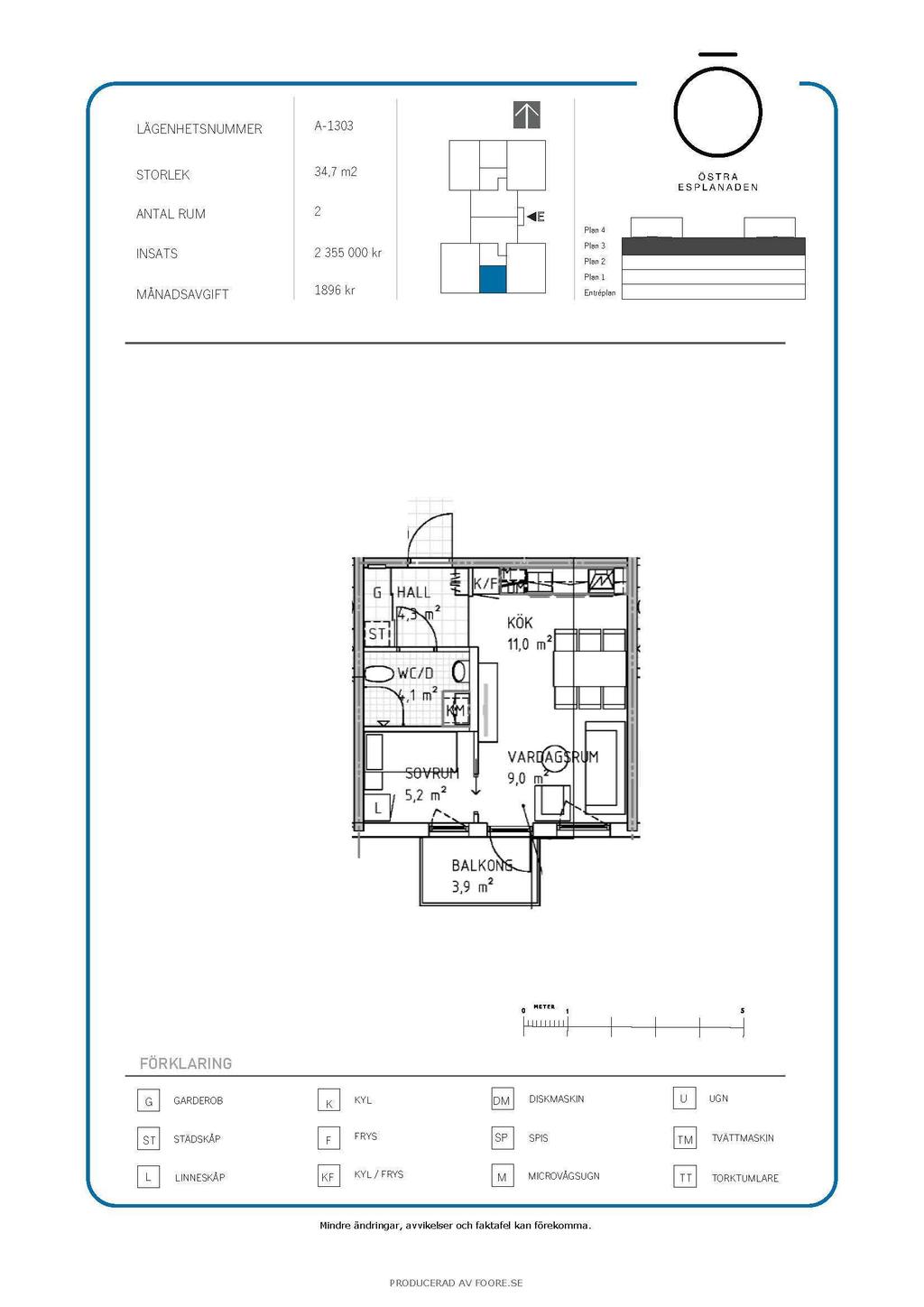 2 rok 34,7 kvm - det finns 7 st av denna lägenhetstyp
