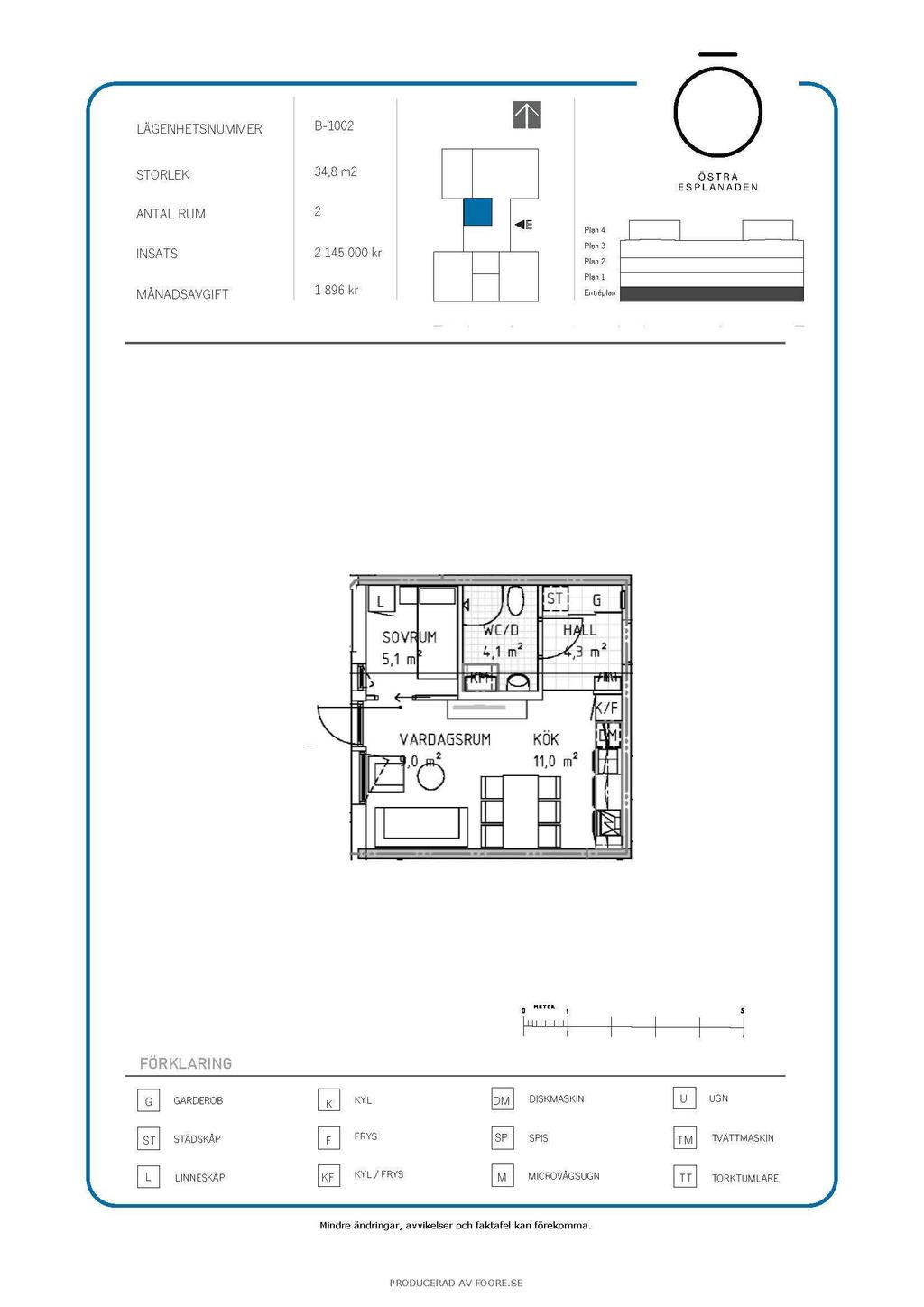 2 rok 34,8 kvm - det finns 1 lägenhet av denna lägenhetstyp