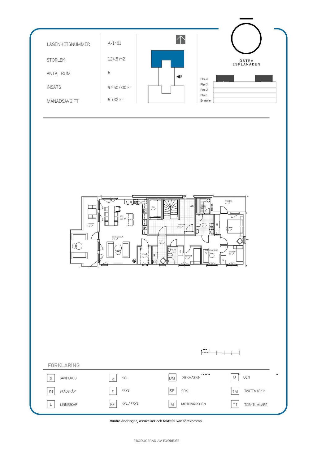 5 rok 124,8 kvm - det finns 1 lägenhet av denna lägenhetstyp