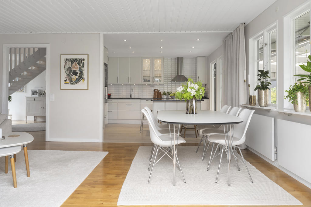 Öppet mellan vardagsrum och kök