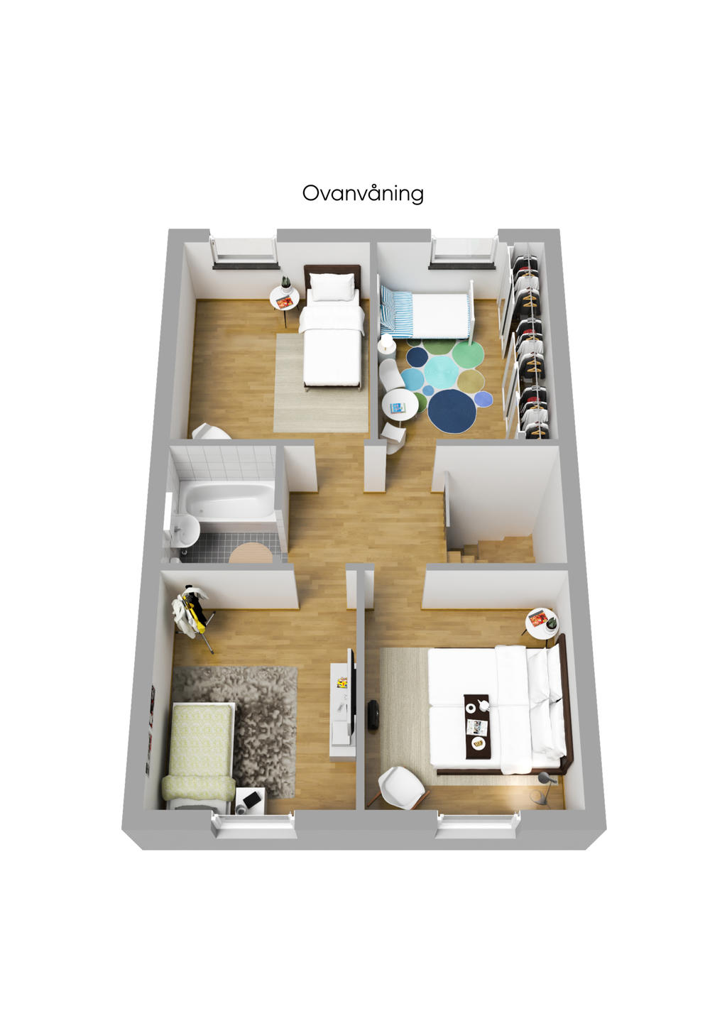 Planritning 3D, ovanvåning