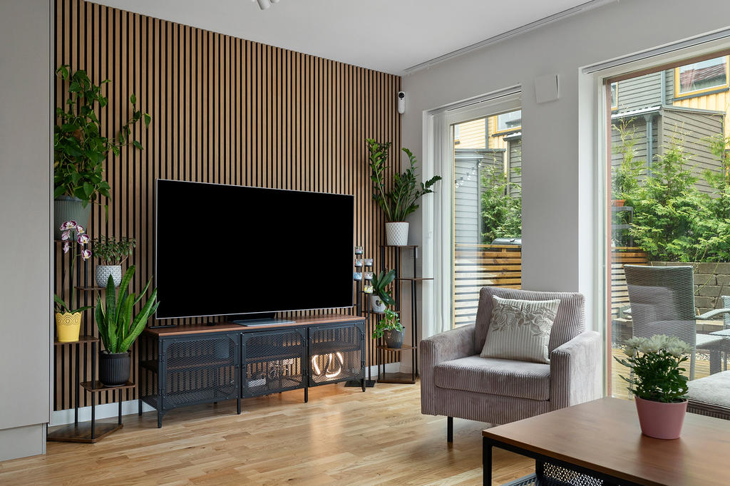 Utgång till utetplats från vardagsrummet