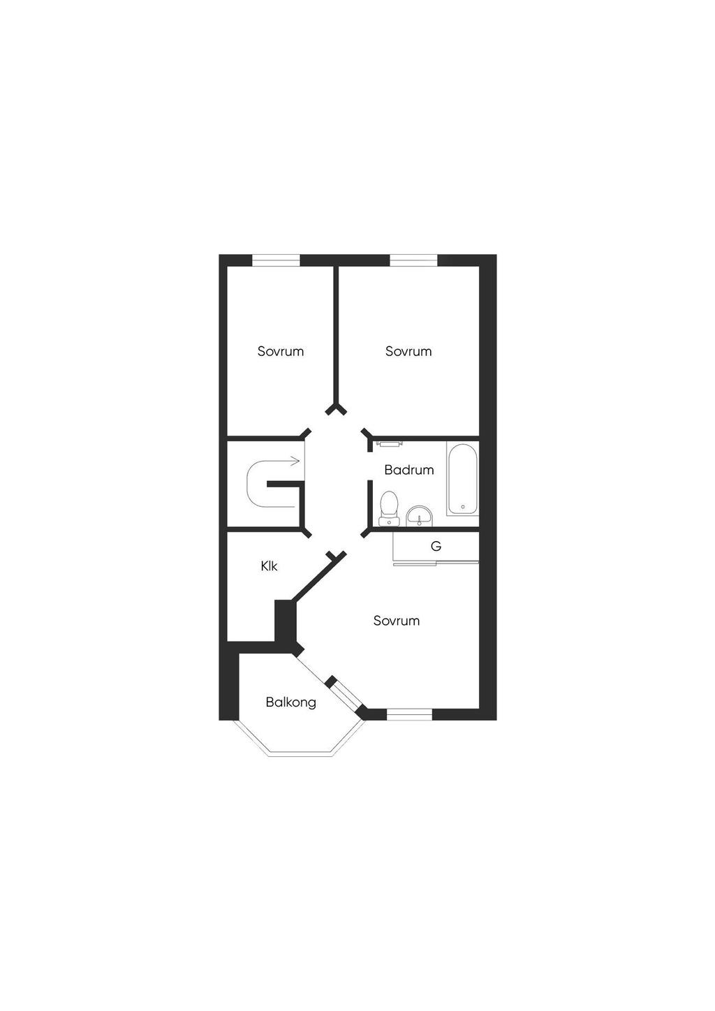 Planlösning Övre plan