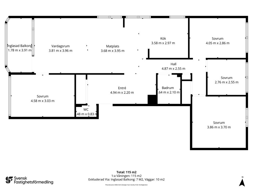Planlösning med mått