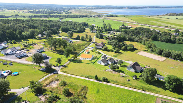 3D-bild på tomten med husförslaget Villa Solviken