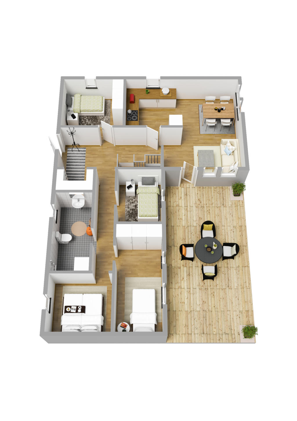 Planlösning entréplan 3D