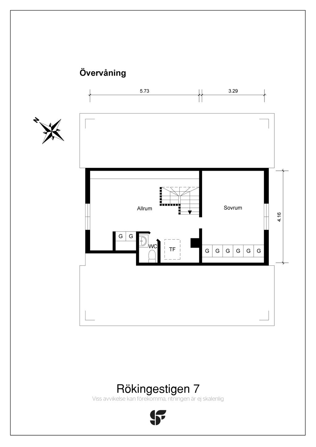 Planritning övervåning 