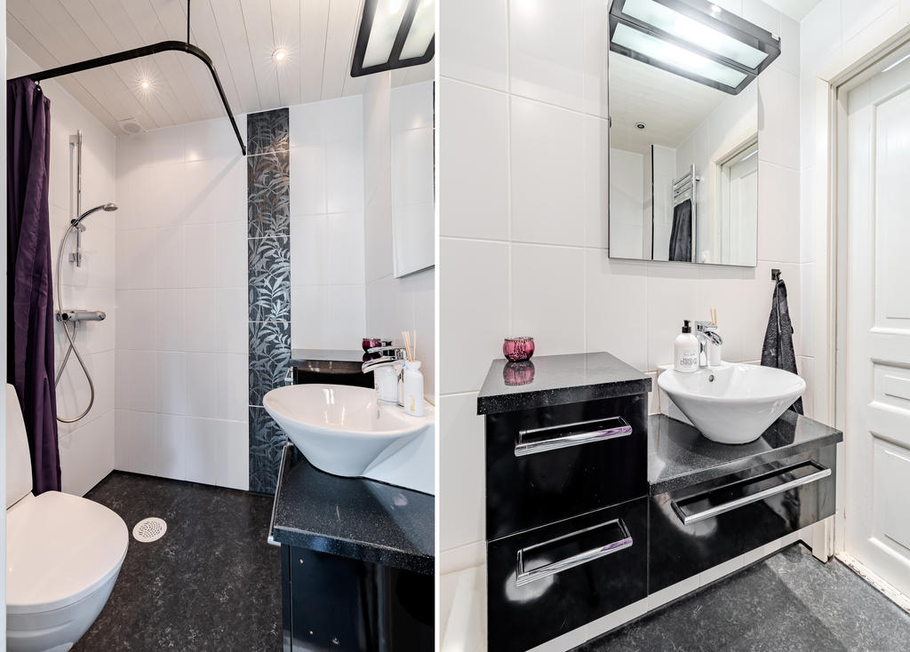 Entréplanets andra badrum. 