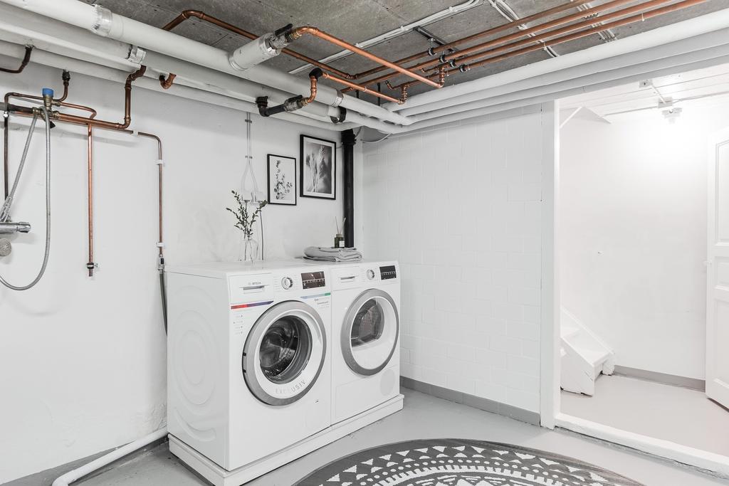 Tvättavdelning i källaren