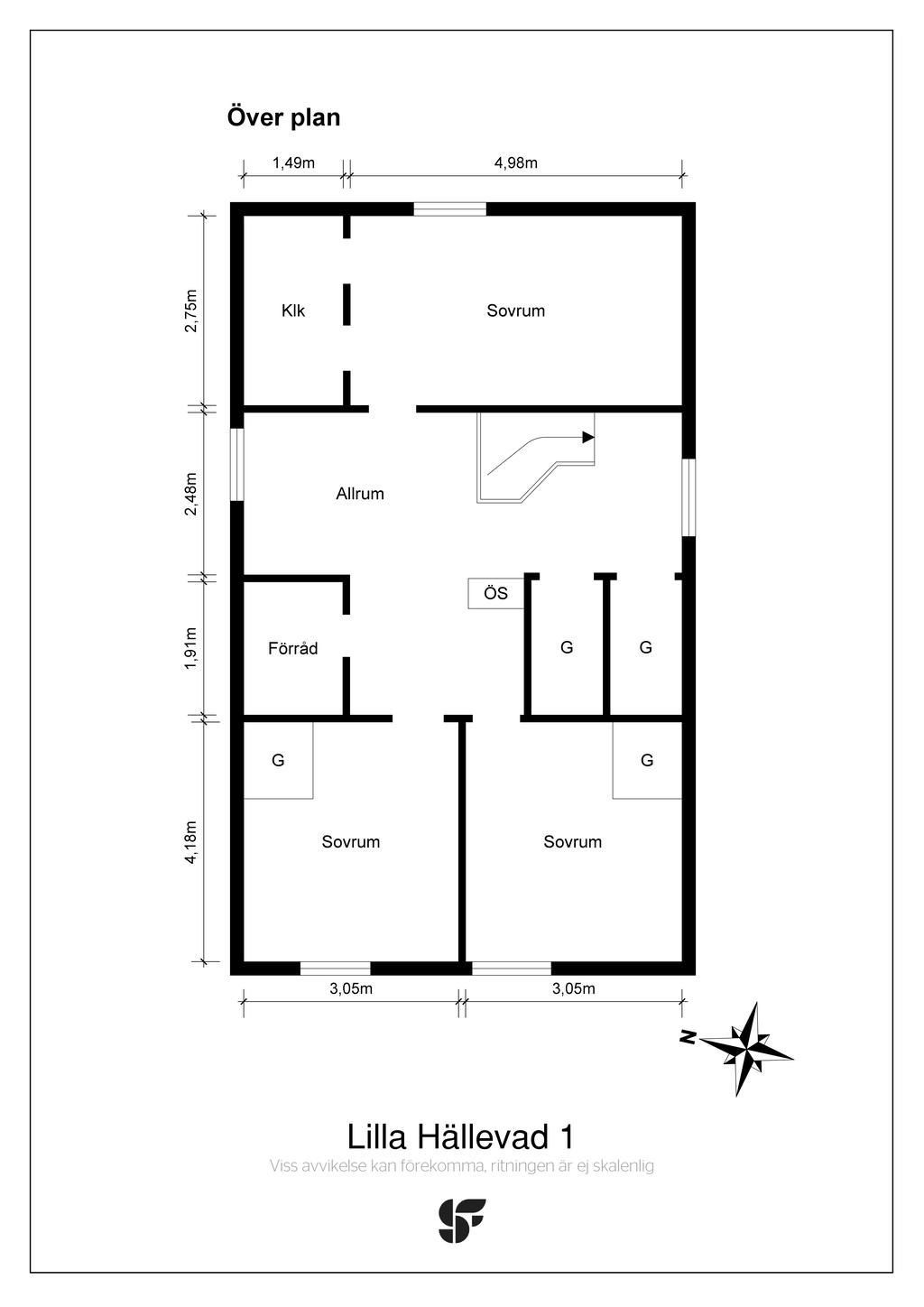 Planritning övervåning 