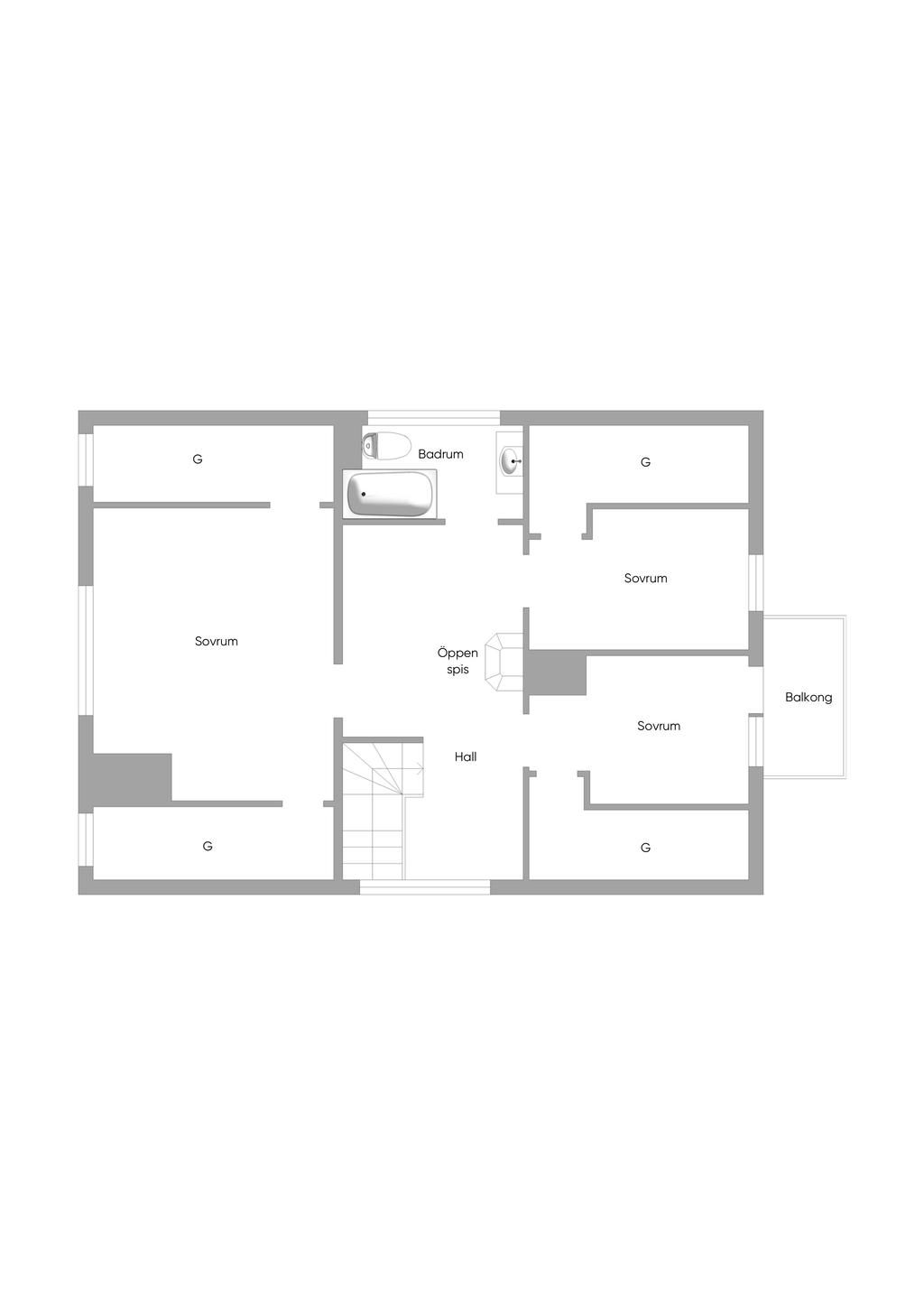 Planritning ovanvåning