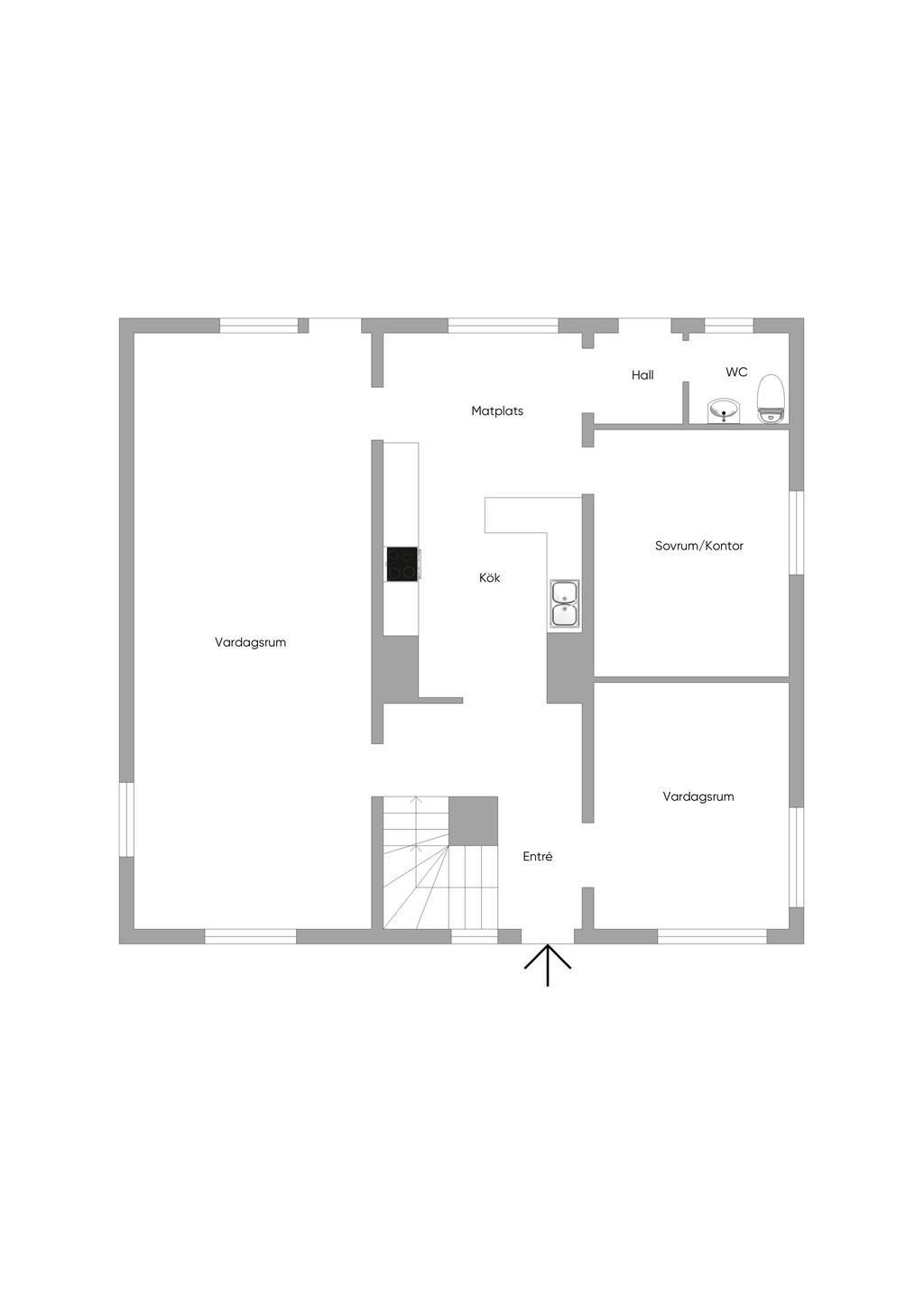 Planritning entréplan 