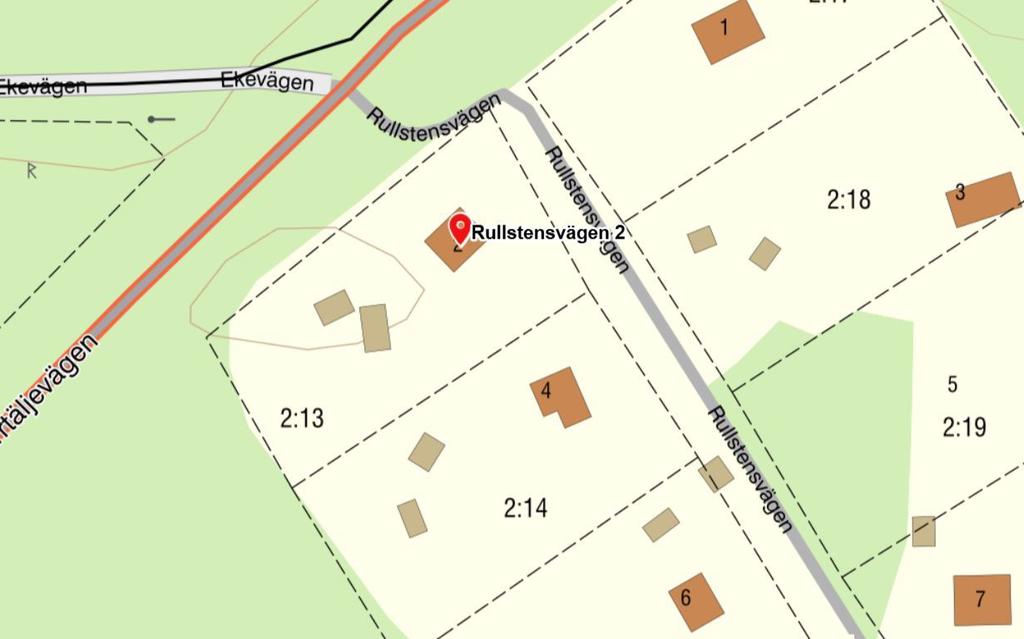 Fastighetskarta Rullstensvägen 2