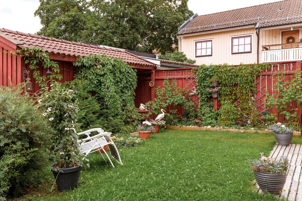Gemensam trädgård och uteplats i föreningen