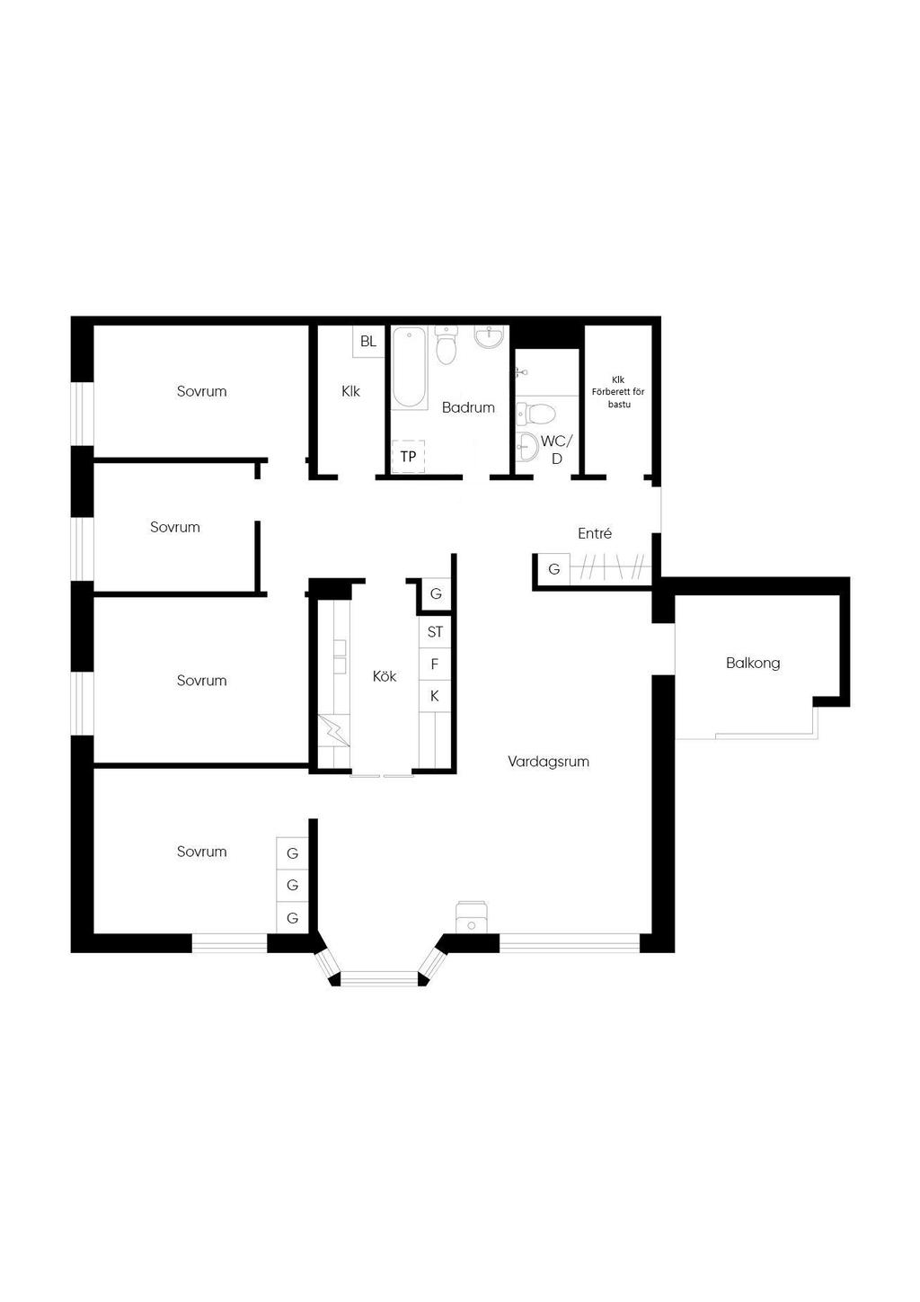 Planlösning Andra Tvärgatan 21A