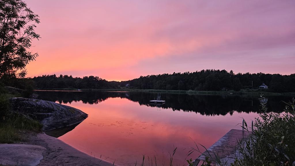 Magiska solnedgångar vid badet.