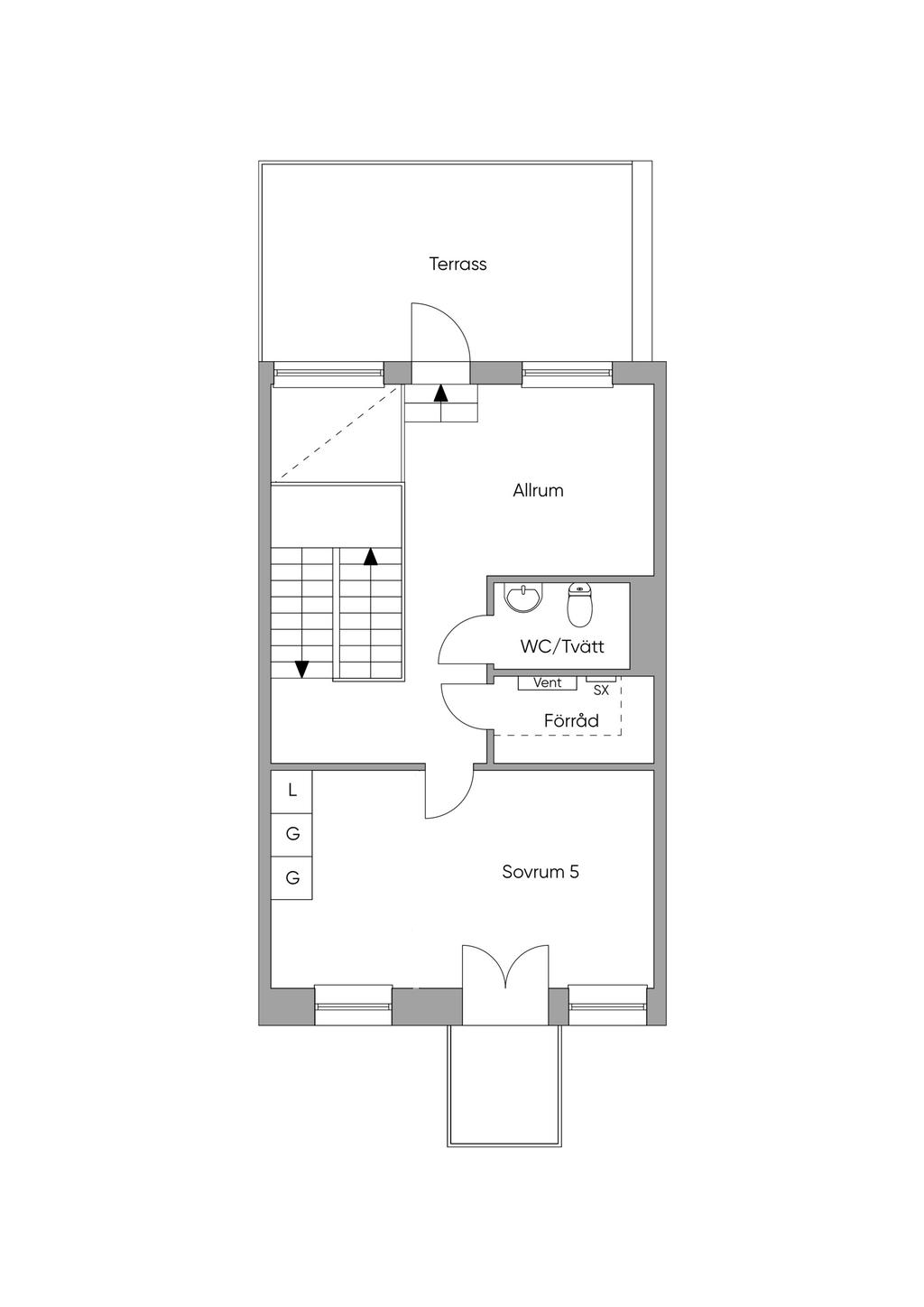 Plan 3- nuvarande planlösning. Ev avvikelser kan förekomma