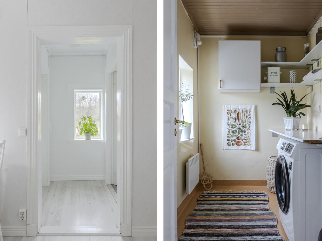Tvättstuga och utgång altan i anslutning till köket