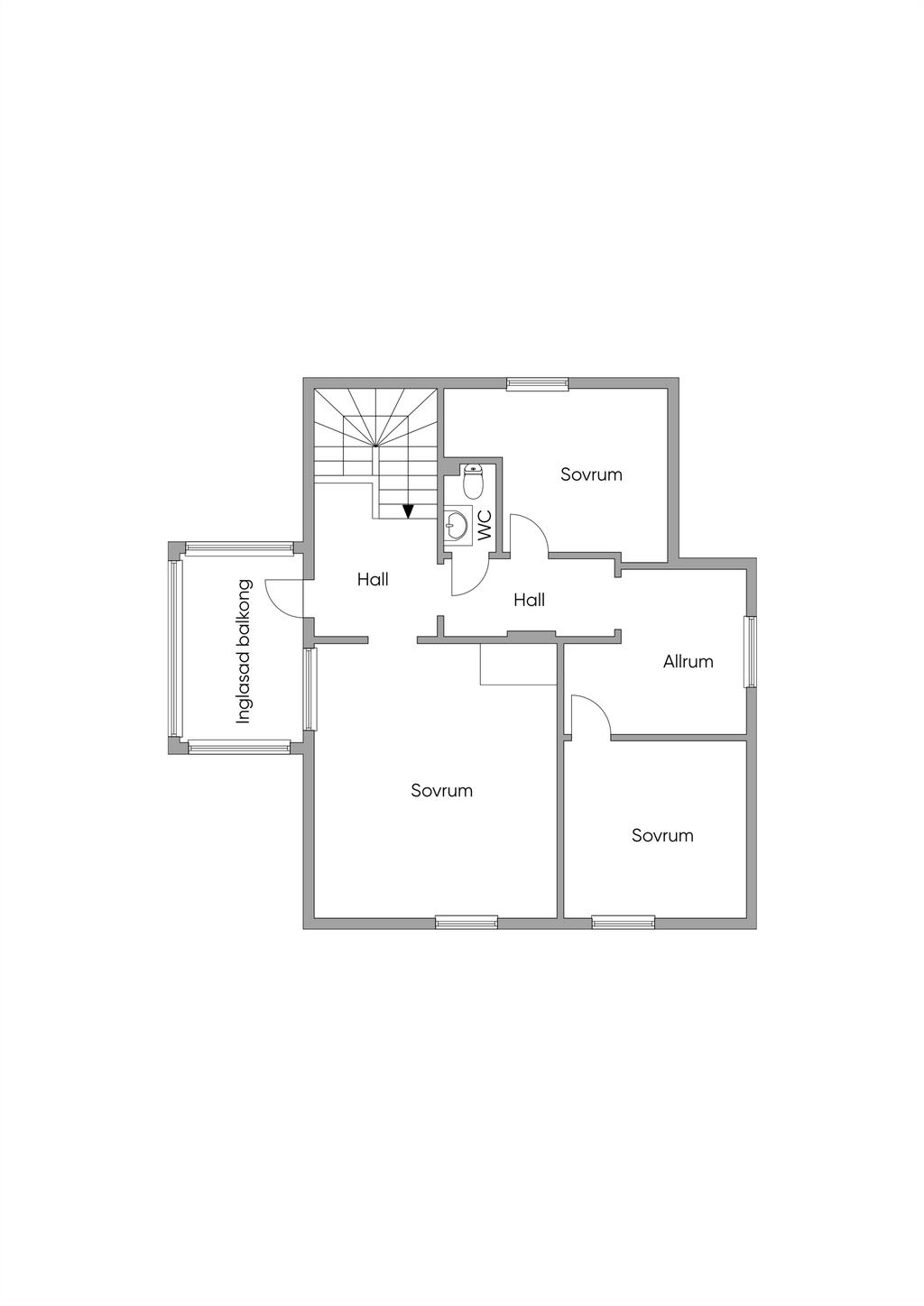 Planlösning övre plan