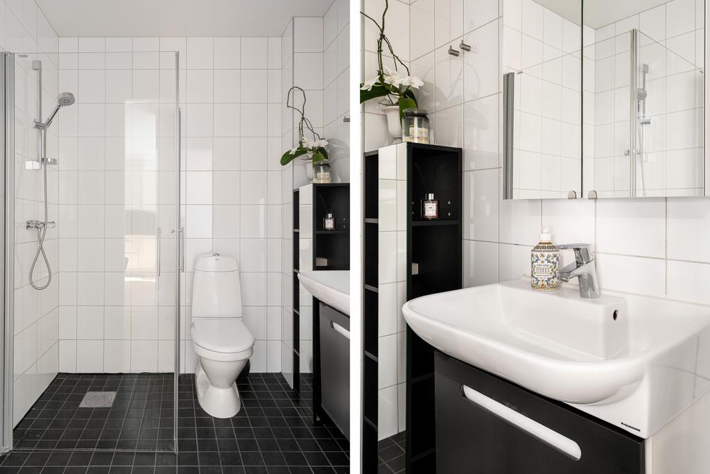 Helkaklat duschrum på entréplan