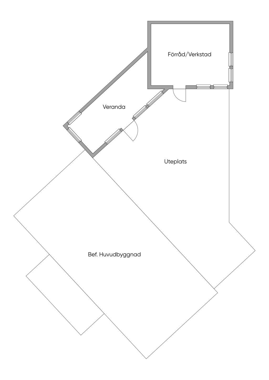 Inglasad veranda och verkstad