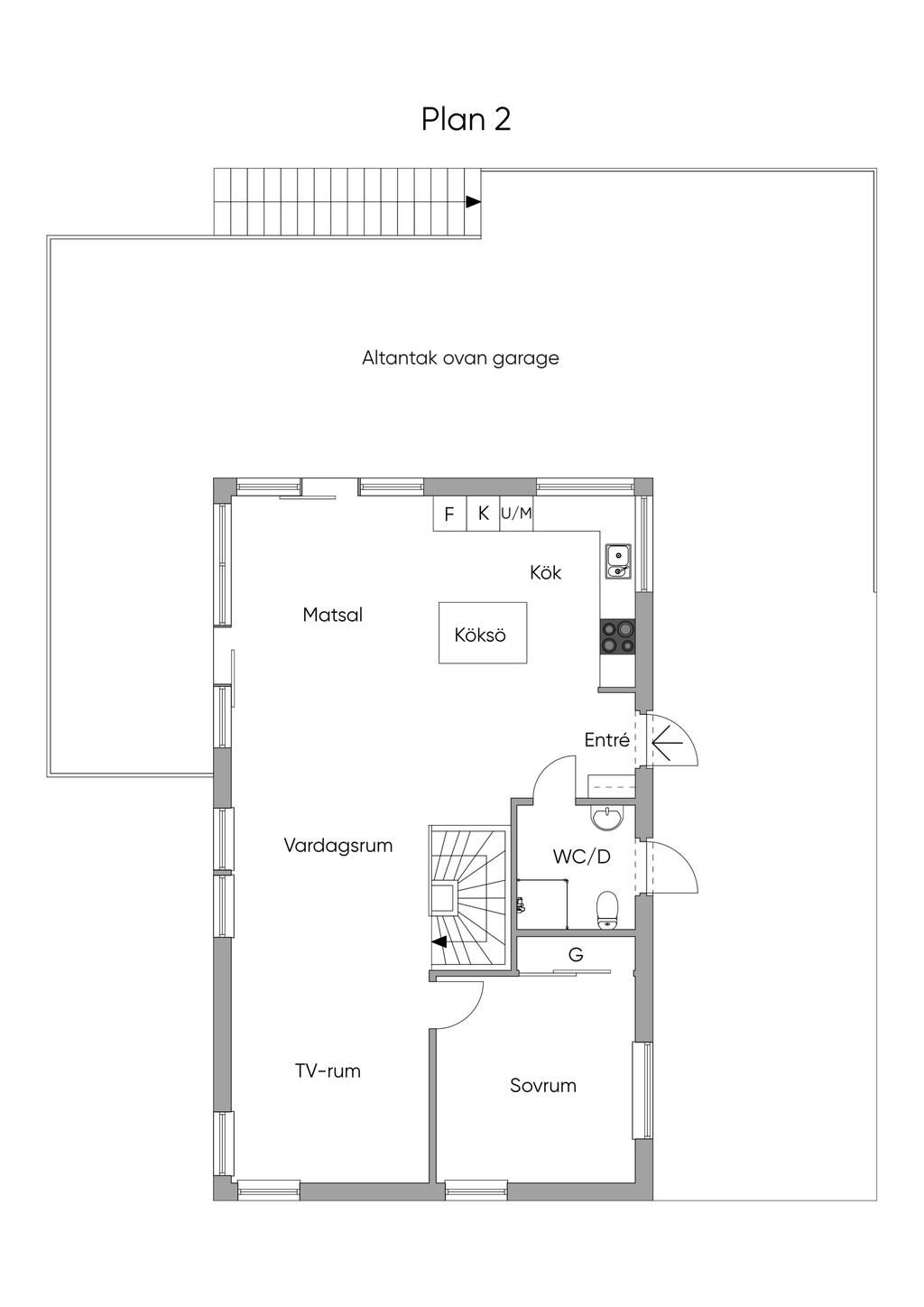 Planlösning övre plan