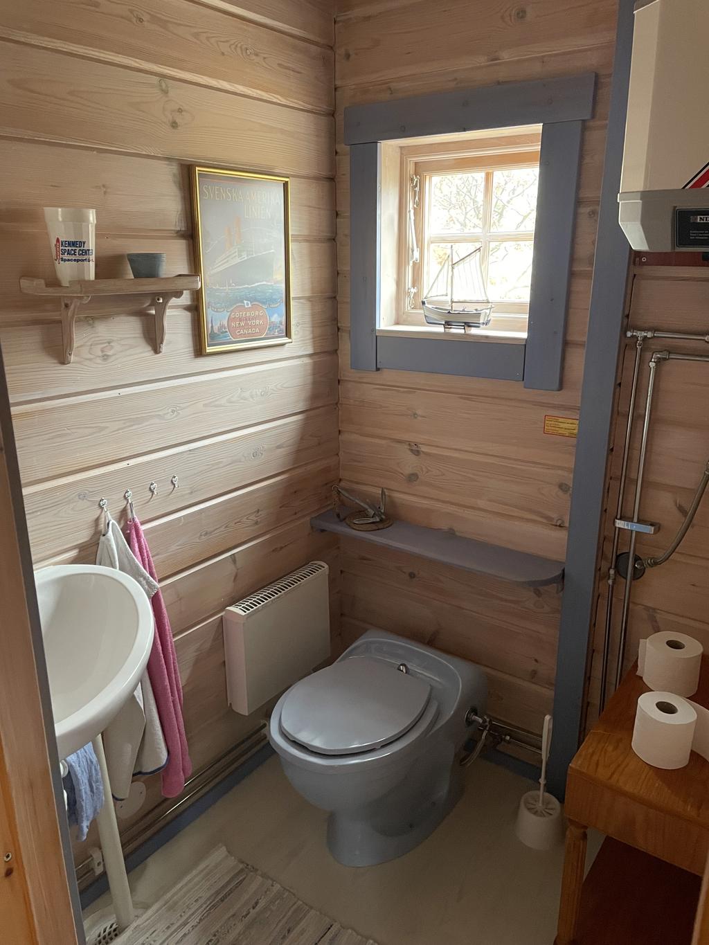 Egen toalett med indraget vatten/avlopp till gästhuset