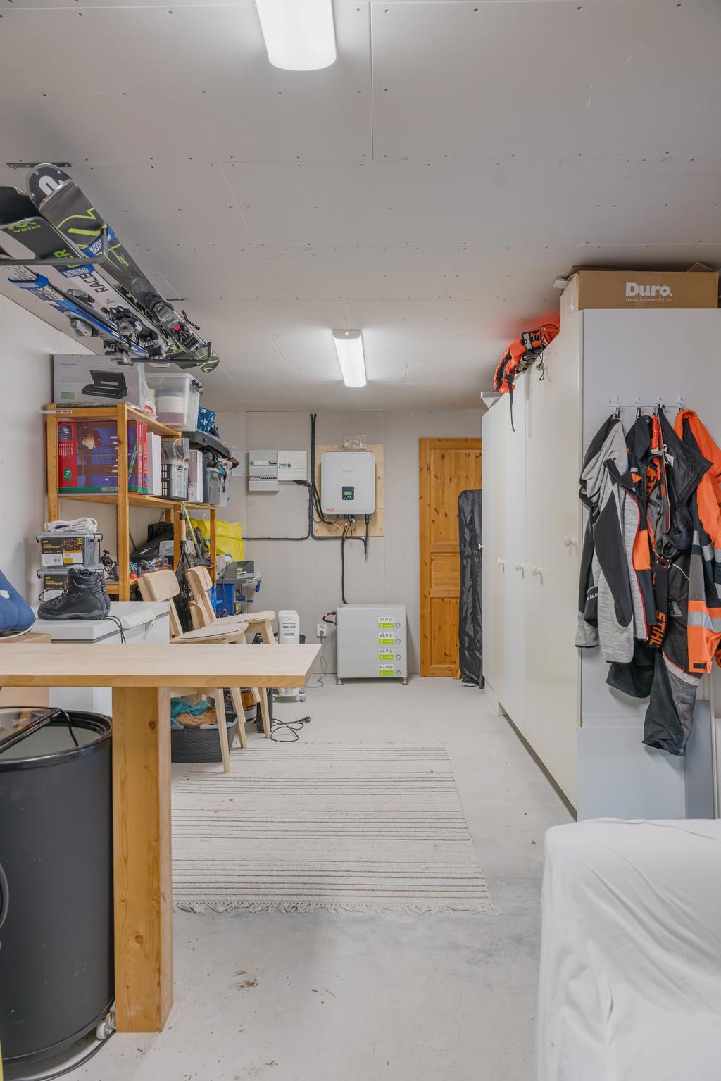 Varmbonad förrådsdel i garaget