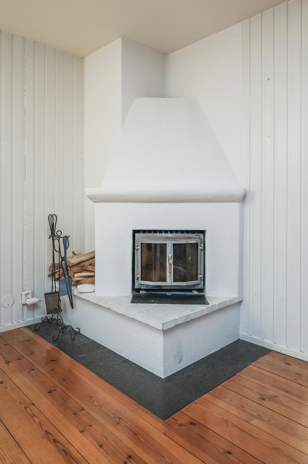 Öppen spis med insats