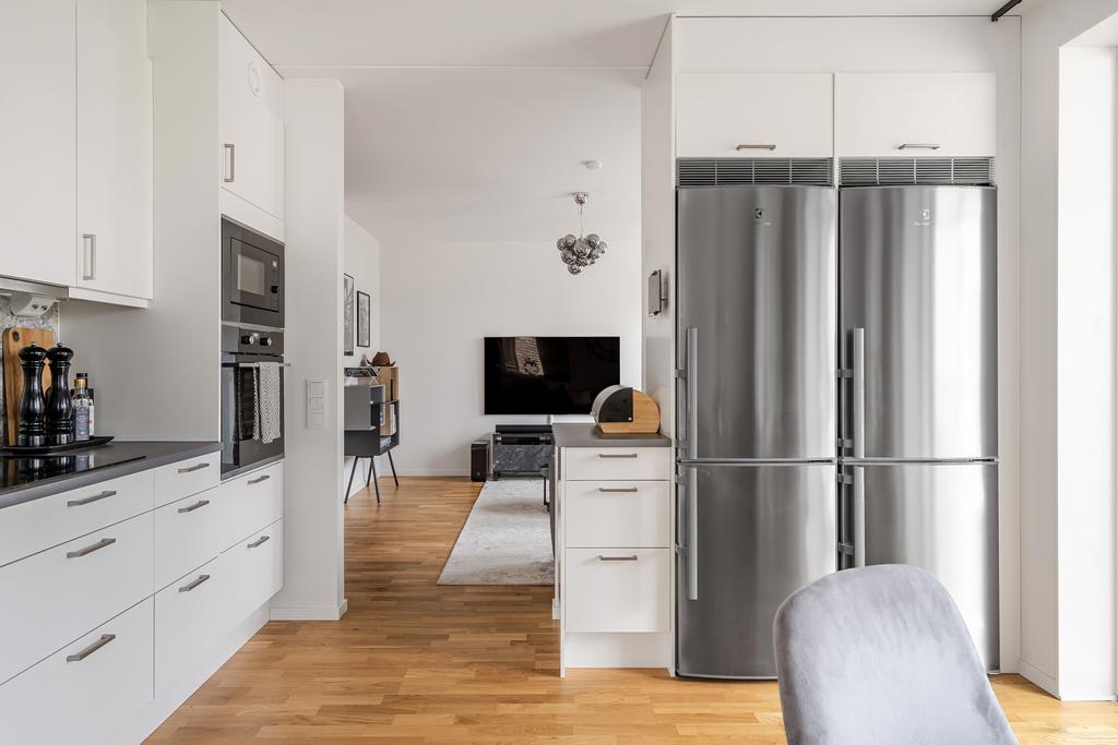 Öppet från kök mot vardagsrum