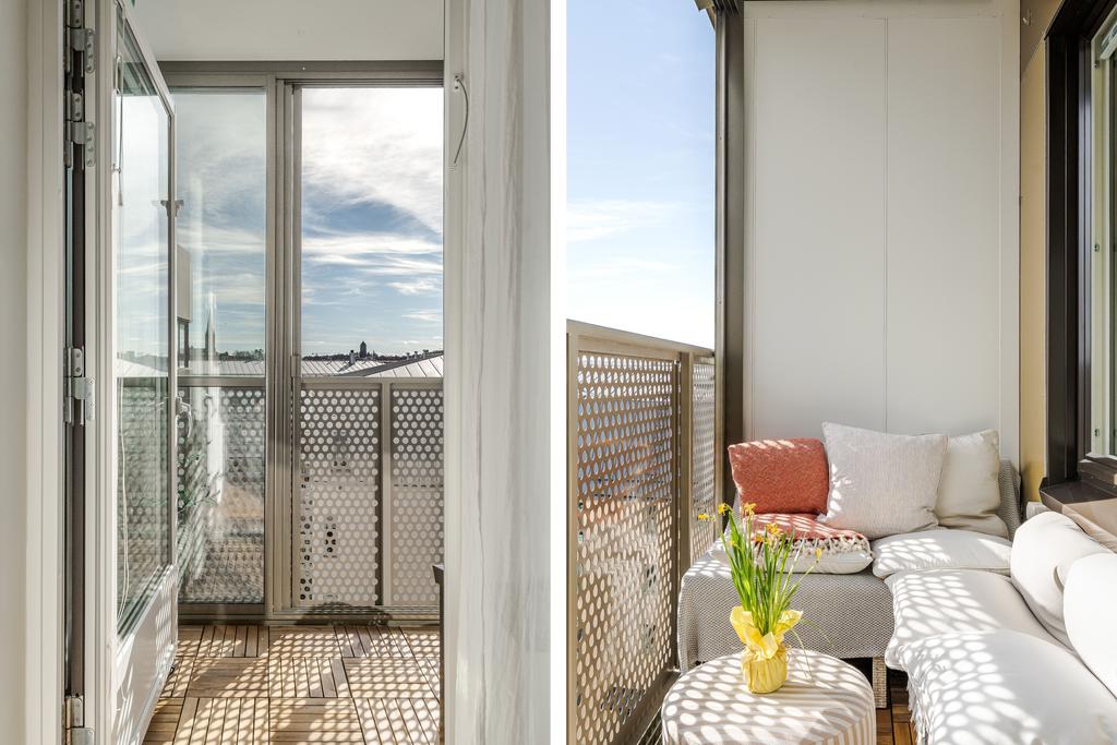 Inglasad balkong med skjutbara fönsterpartier