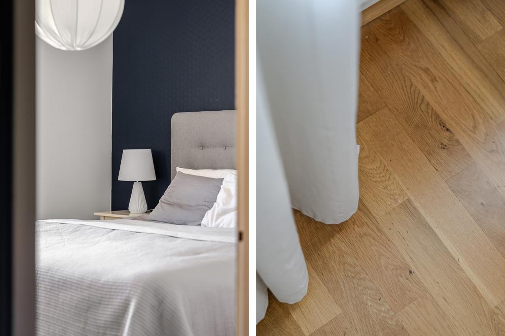 Parkettgolv genom hela bostaden