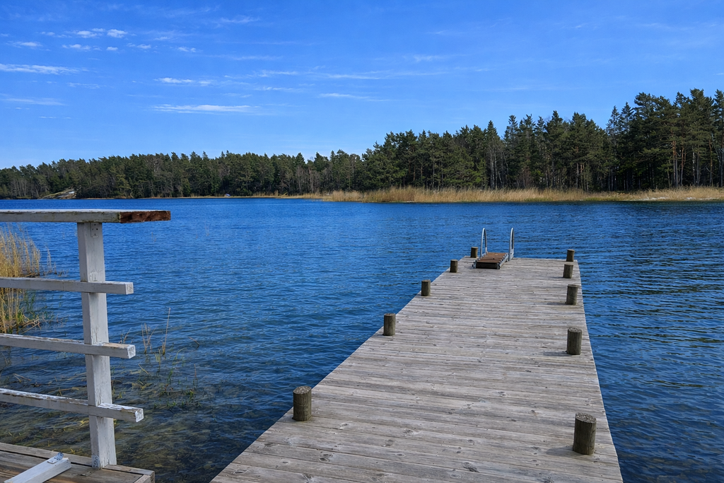 Egna bryggan i Vikasjön, årstidsredigerad  