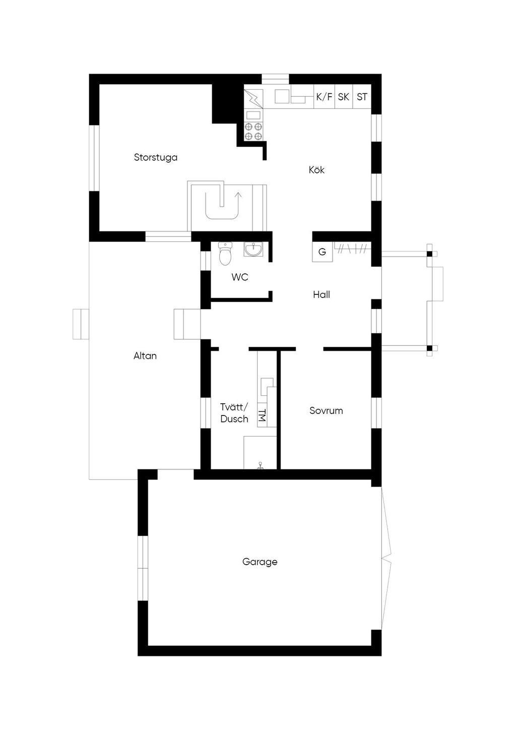 Planritning Entrévåning