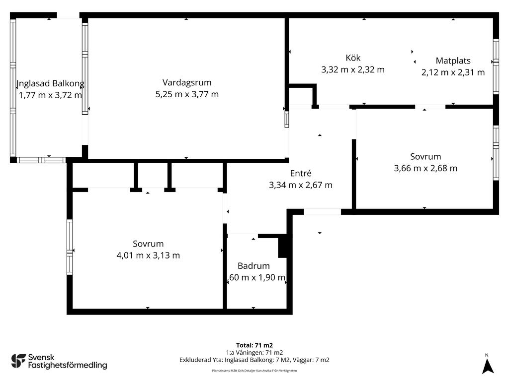 Planlösning med mått
