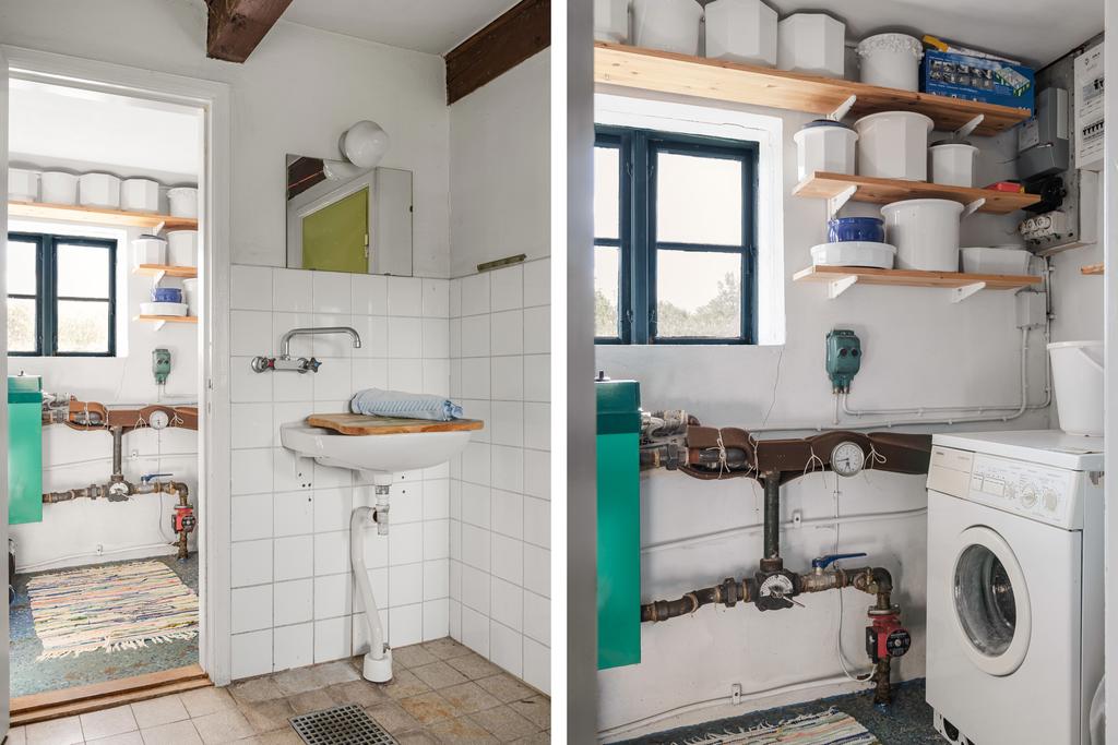 Groventré med pannrum & tvättmaskin