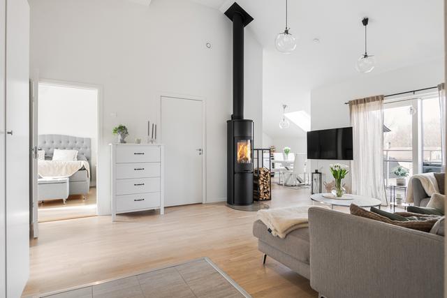 Lyxig takhöjd och öppen planlösning