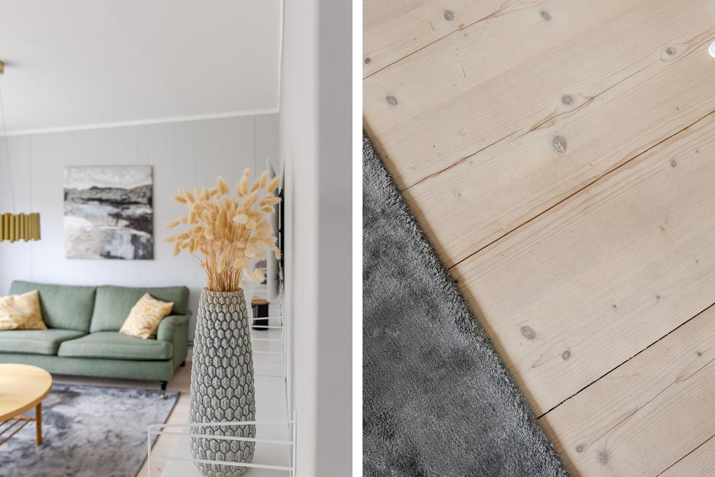 Vackert vitlaserat golv